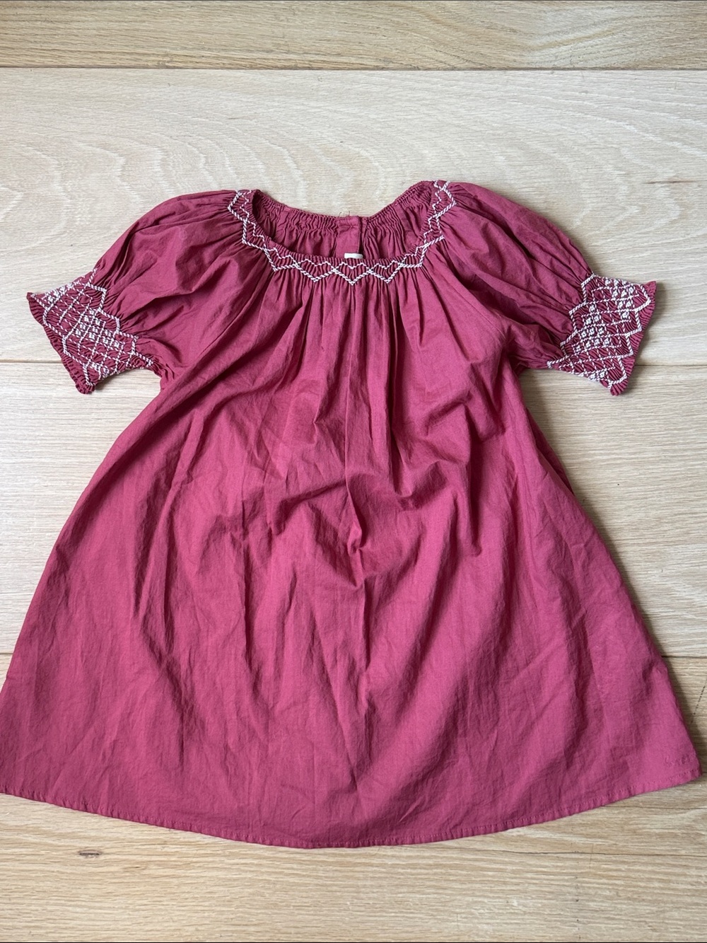 BONTON - Girls Nala Heart Smocked Summer Dress - Size 6